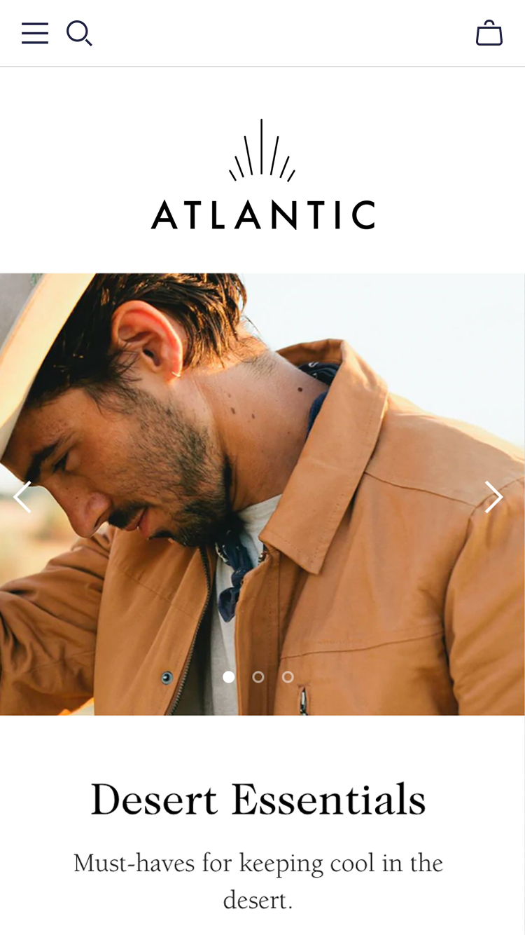 預覽行動版「Atlantic」樣式的Light佈景主題