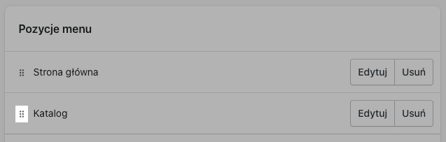 菜单项部分的句柄图标突出显示