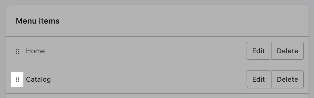 突出显示手柄图标的菜单项部分