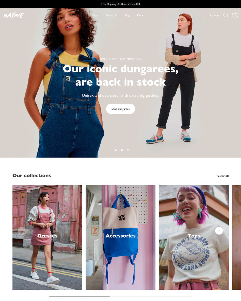 Desktopvoorbeeld van Showcase in de stijl 'Native'