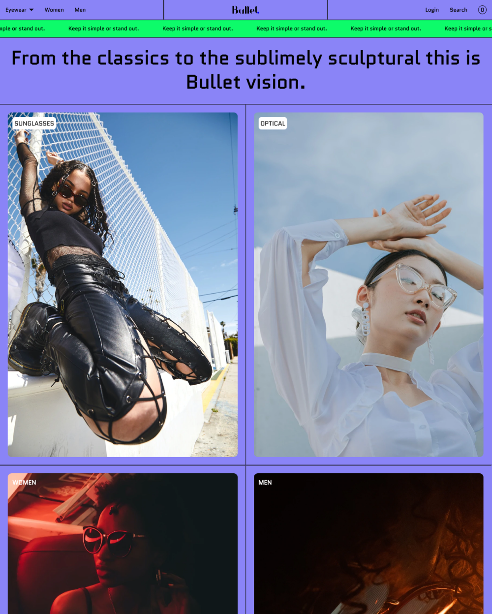Bullet 模板“Vision”样式的桌面端预览