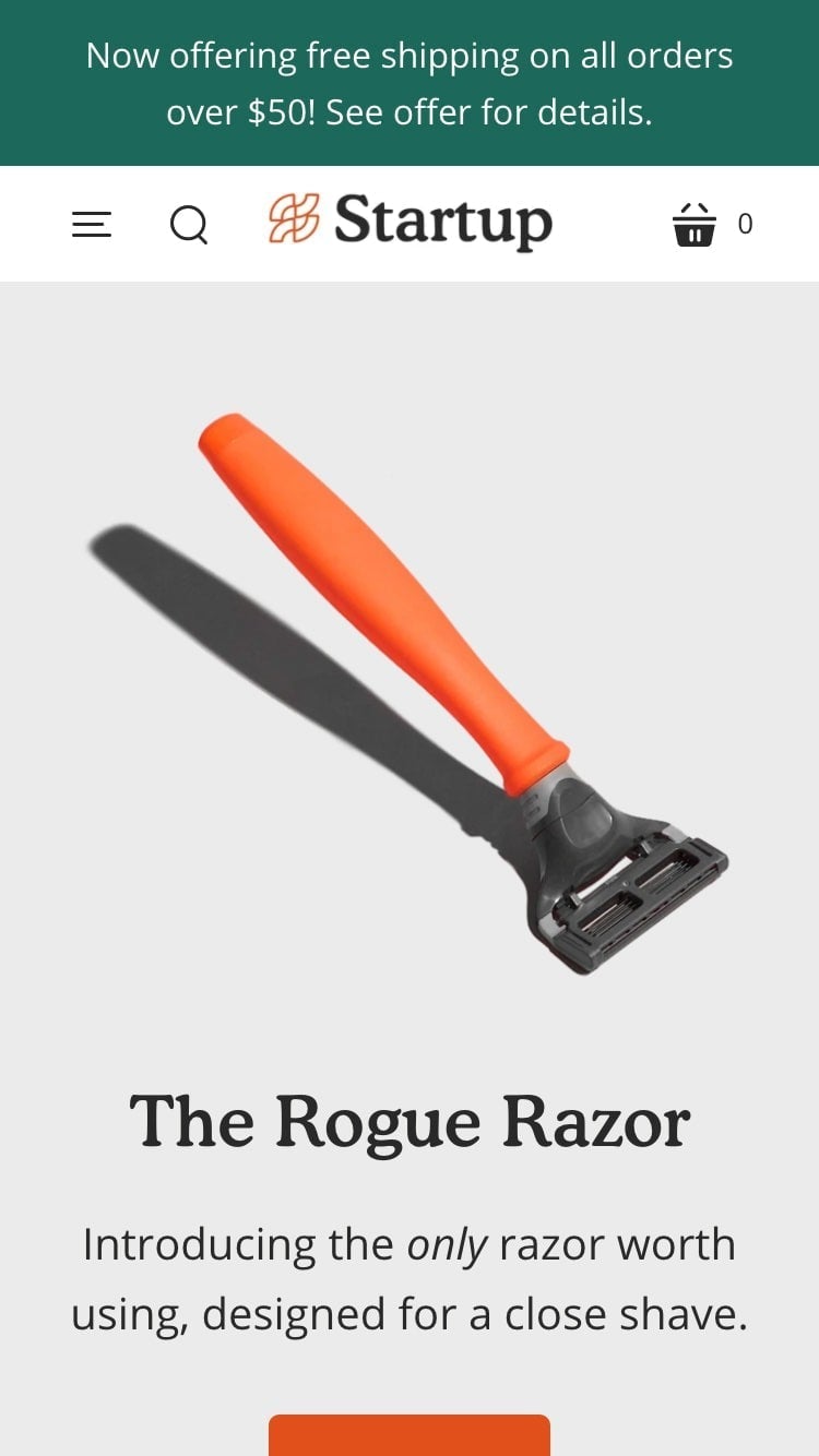 Mobile preview for Startup in the 