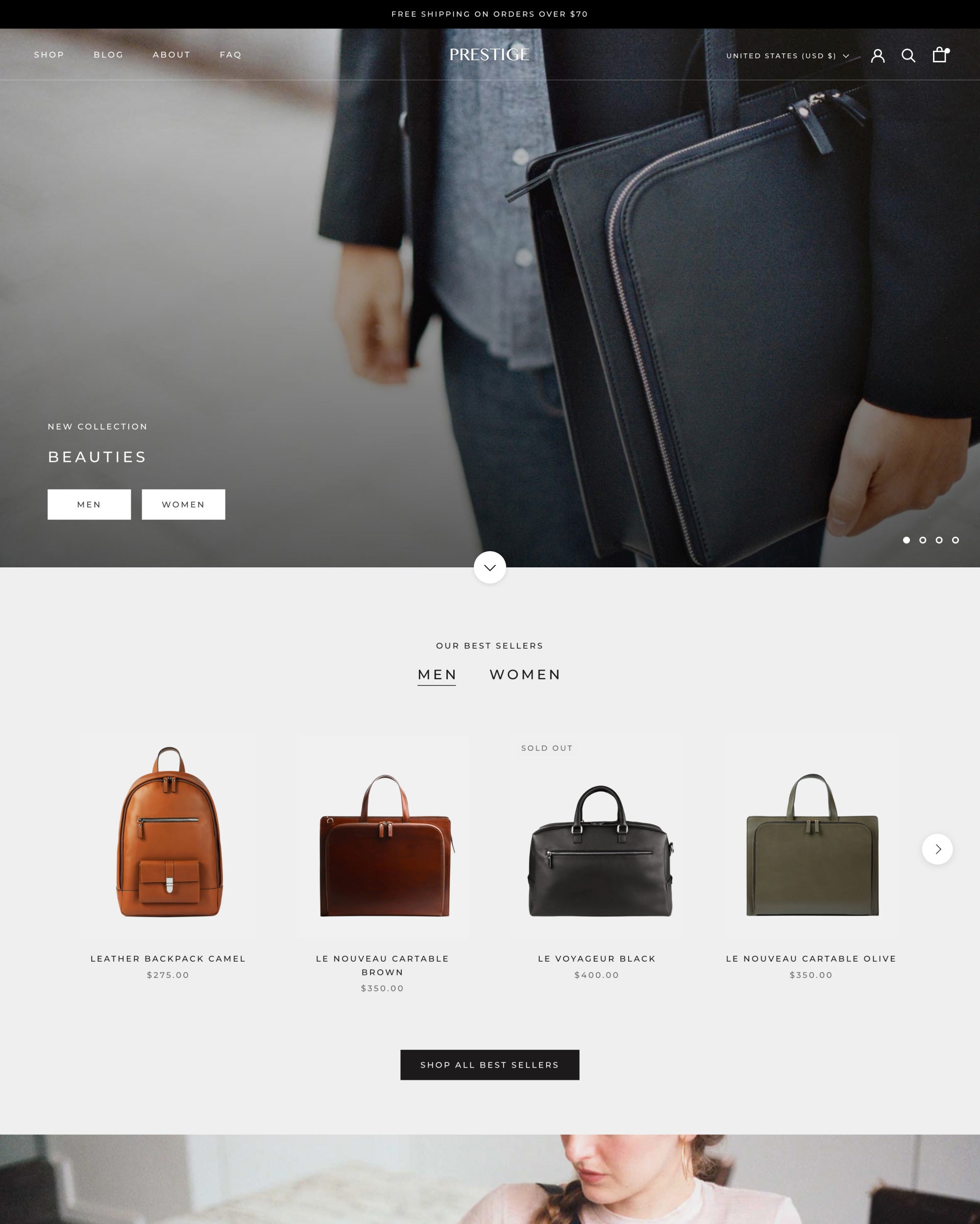 預覽電腦版「Prestige」樣式的Allure佈景主題