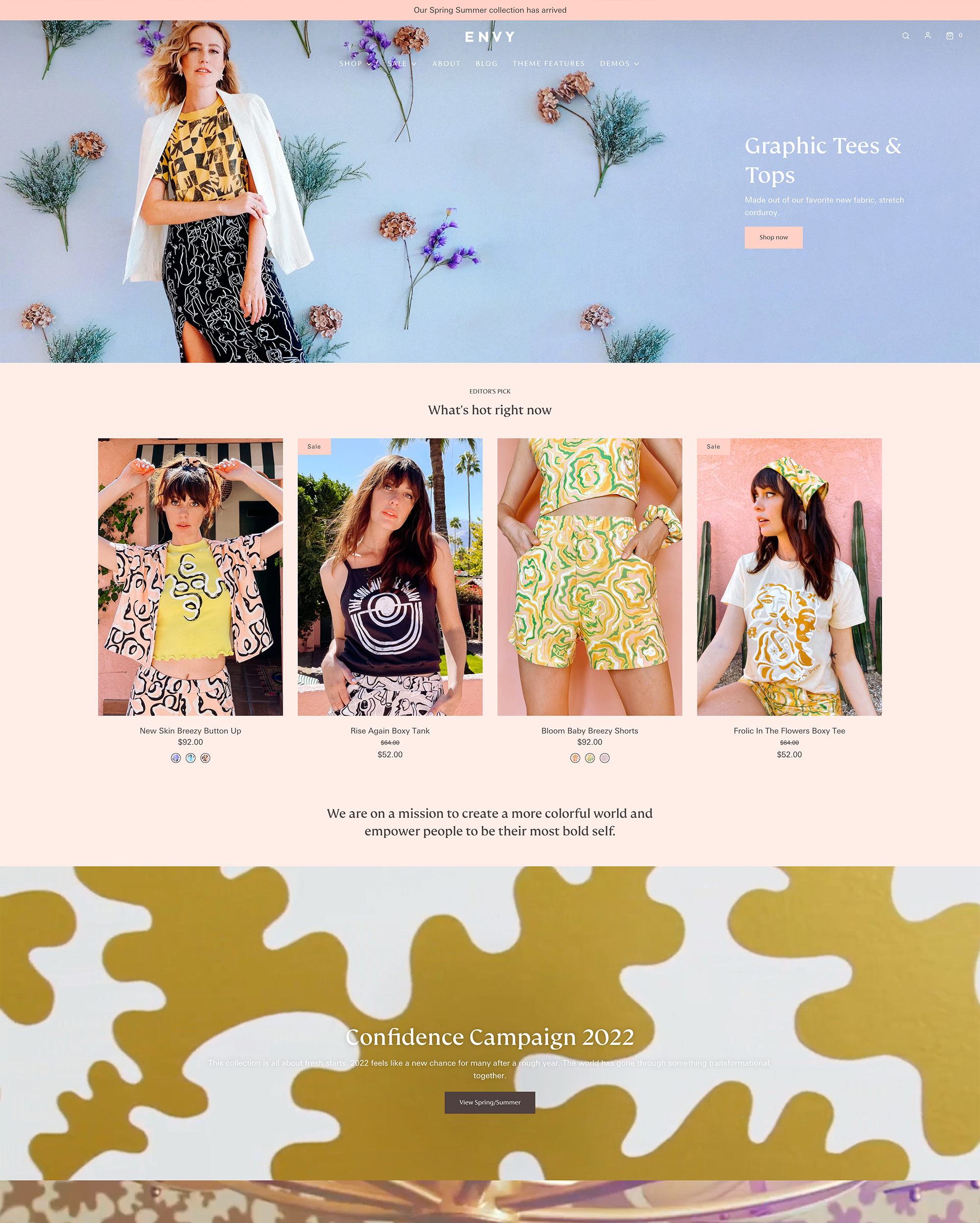 Forhåndsvisning på computer for Envy med stilen “Oslo”