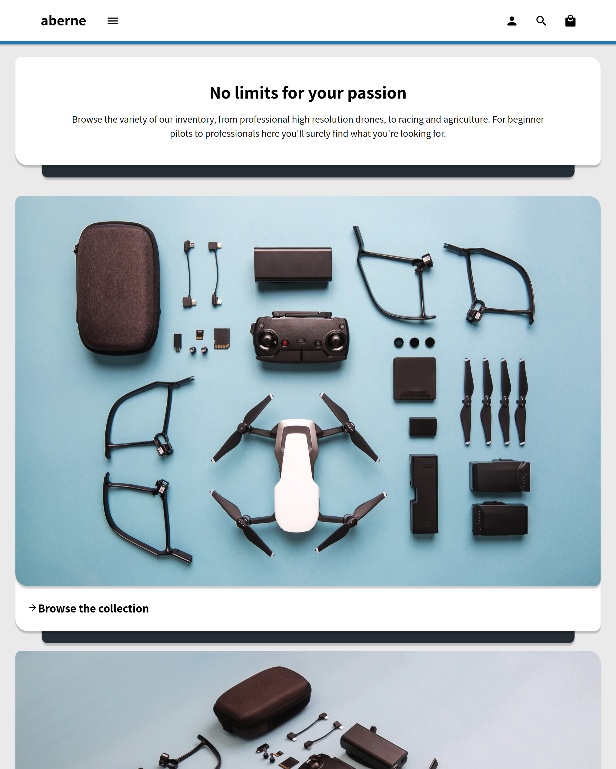 Aperçu de la version pour ordinateur du thème Modules dans le style « Sky »