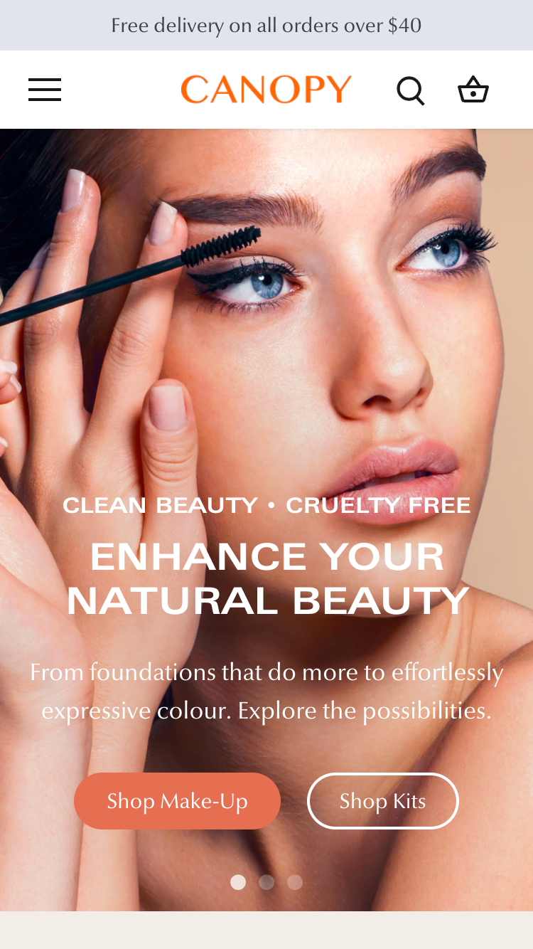 Forhåndsvisning på mobil for Canopy med stilen “Elegant”