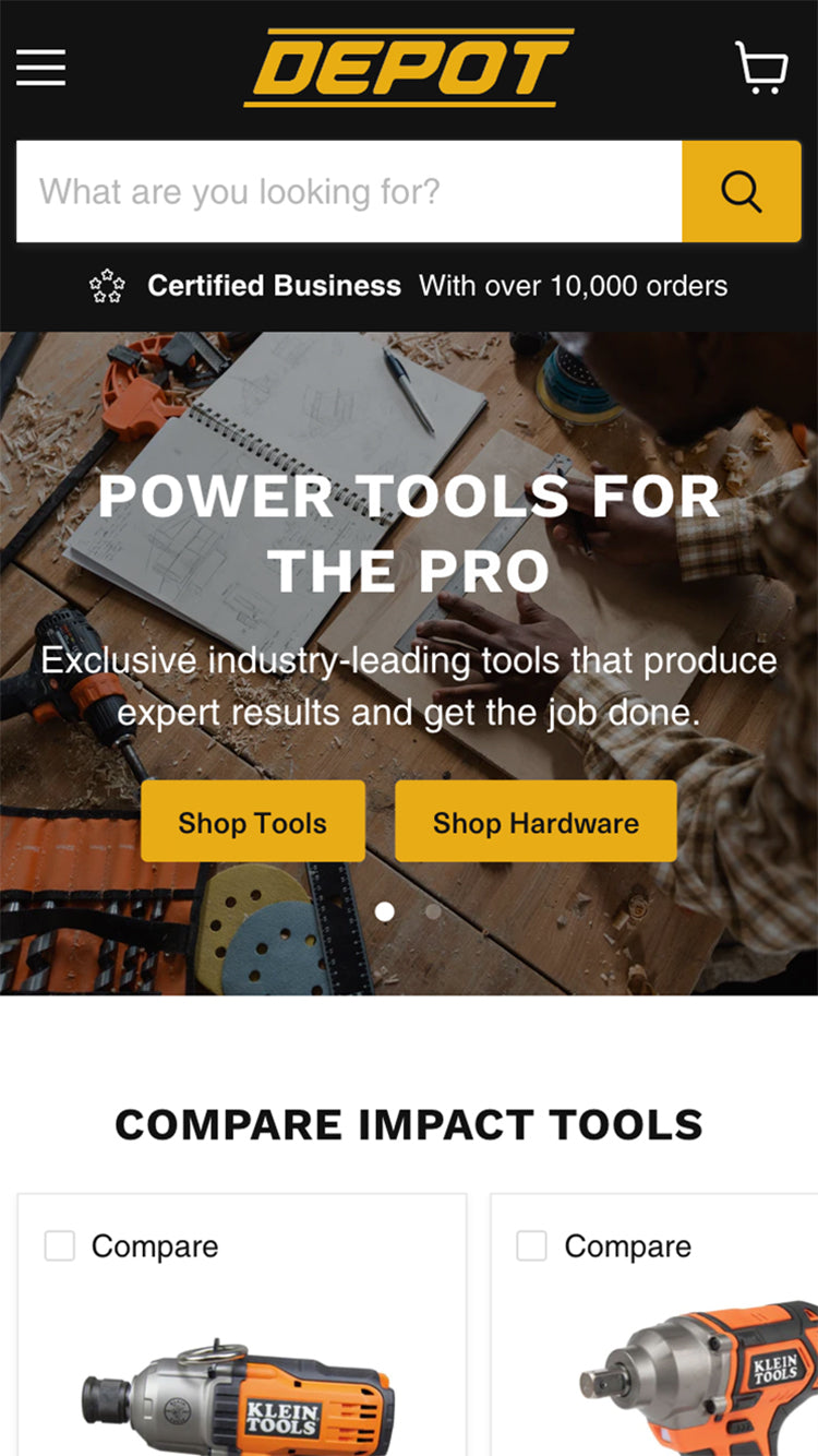 摘要de la version mobile du thème Empire dans le style « Depot »