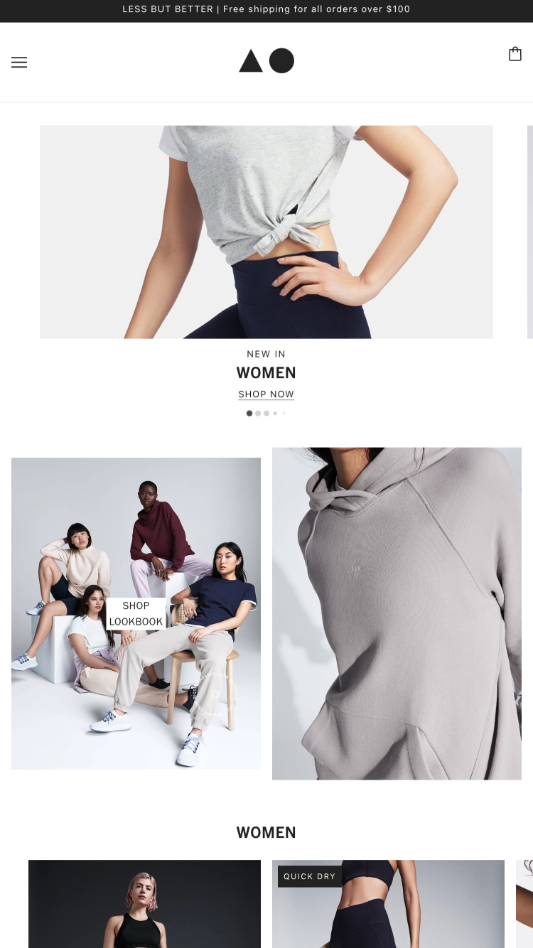 Forhåndsvisning på mobil for Emerge med stilen “Light”