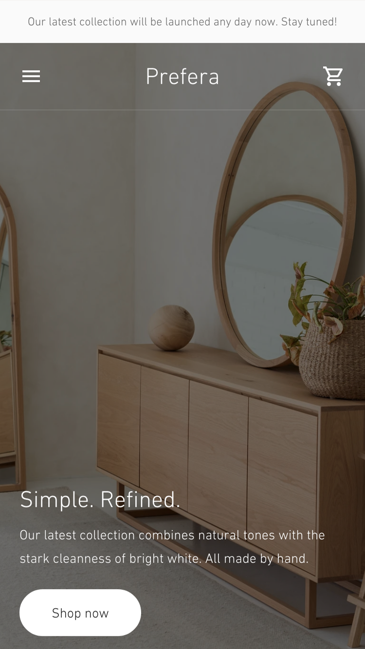 預覽行動版「Ira」樣式的Modern佈景主題