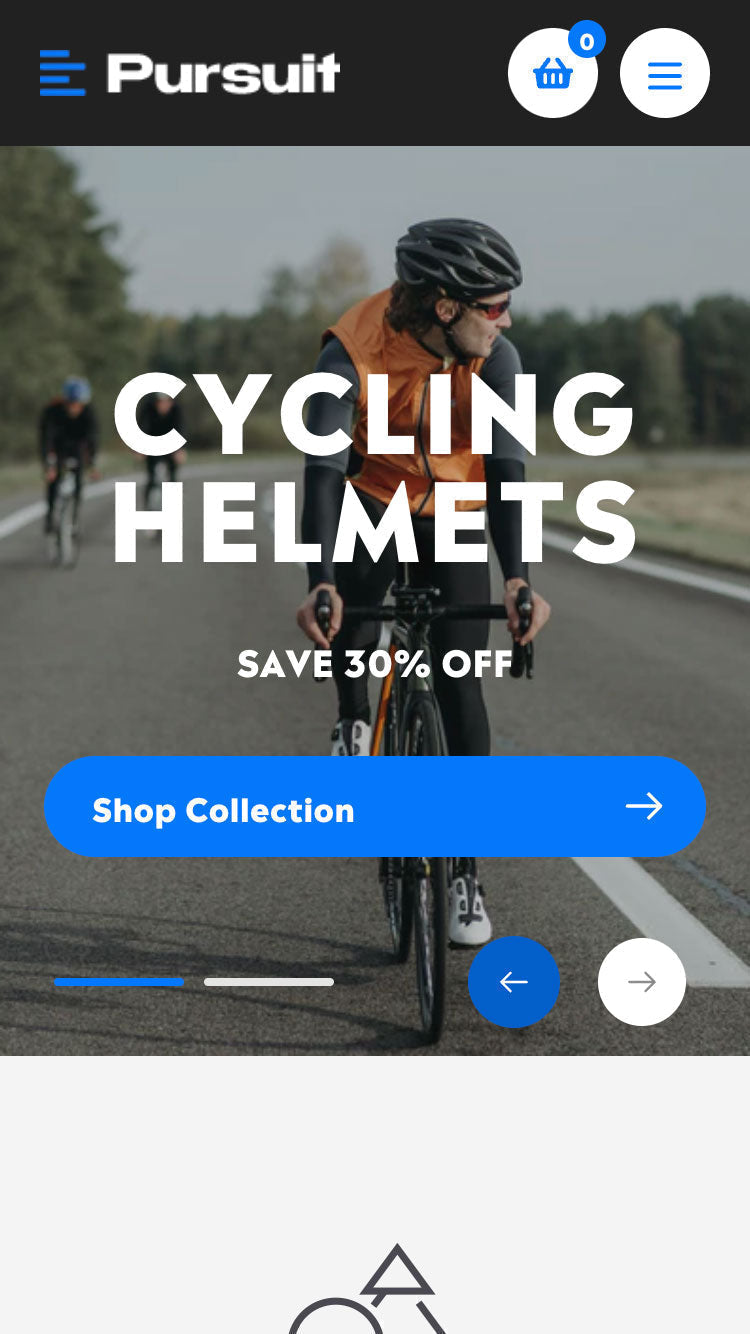 Aperçu de la version mobile du thème Pursuit dans le style « Vail »