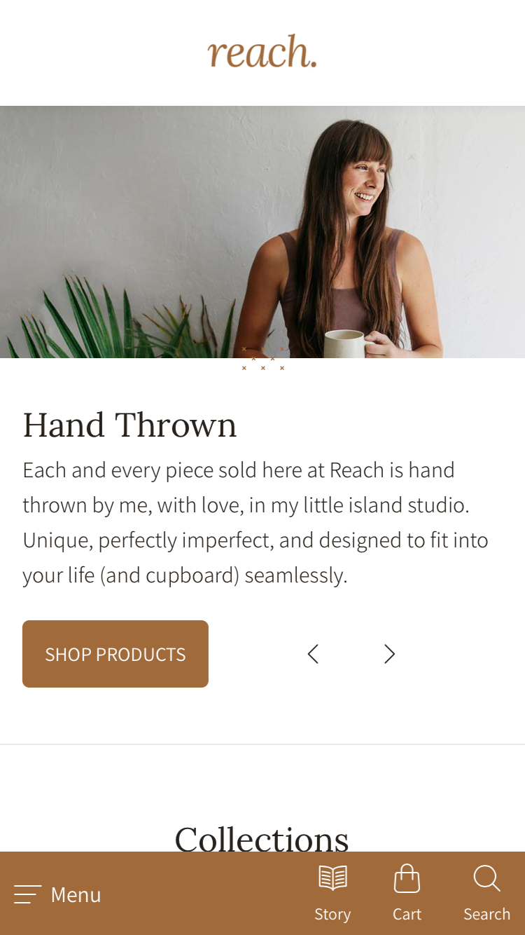 Mobiel voorbeeld van Reach in de stijl 'Natural'