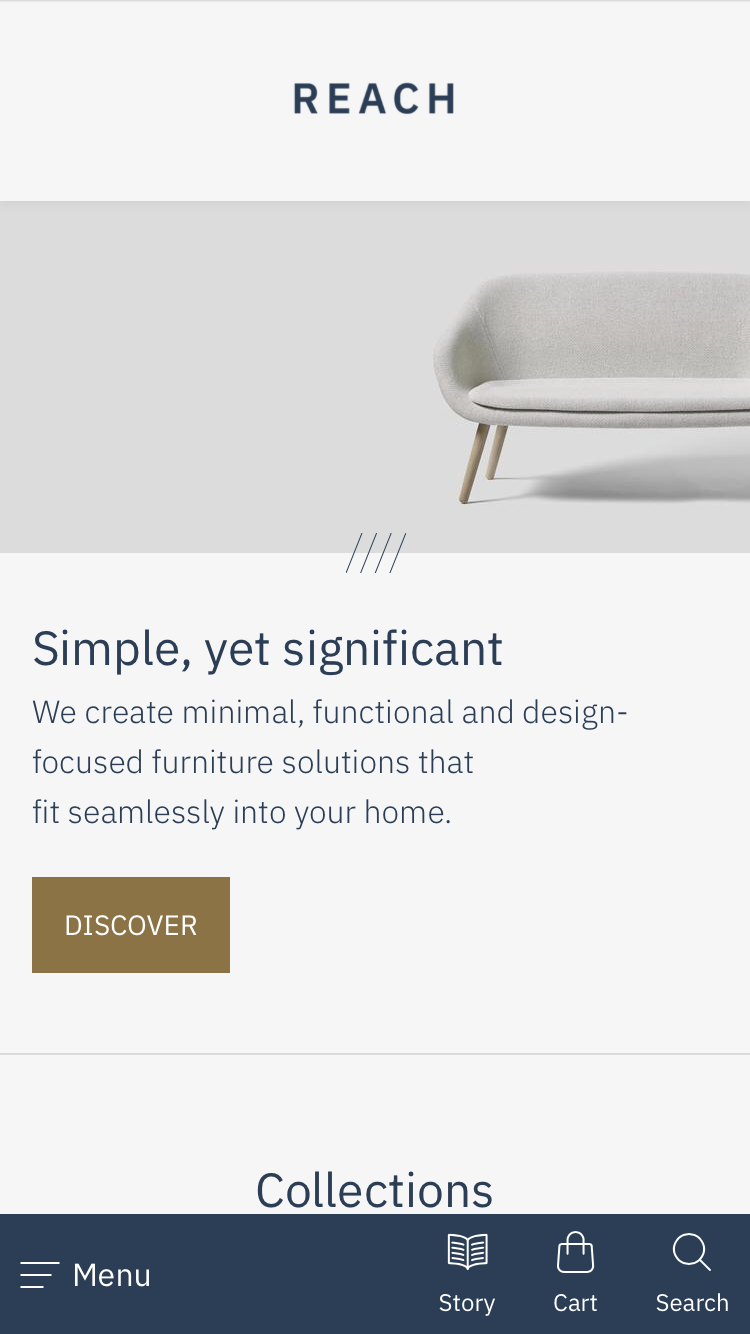 Mobiel voorbeeld van Reach in de stijl 'Solid'