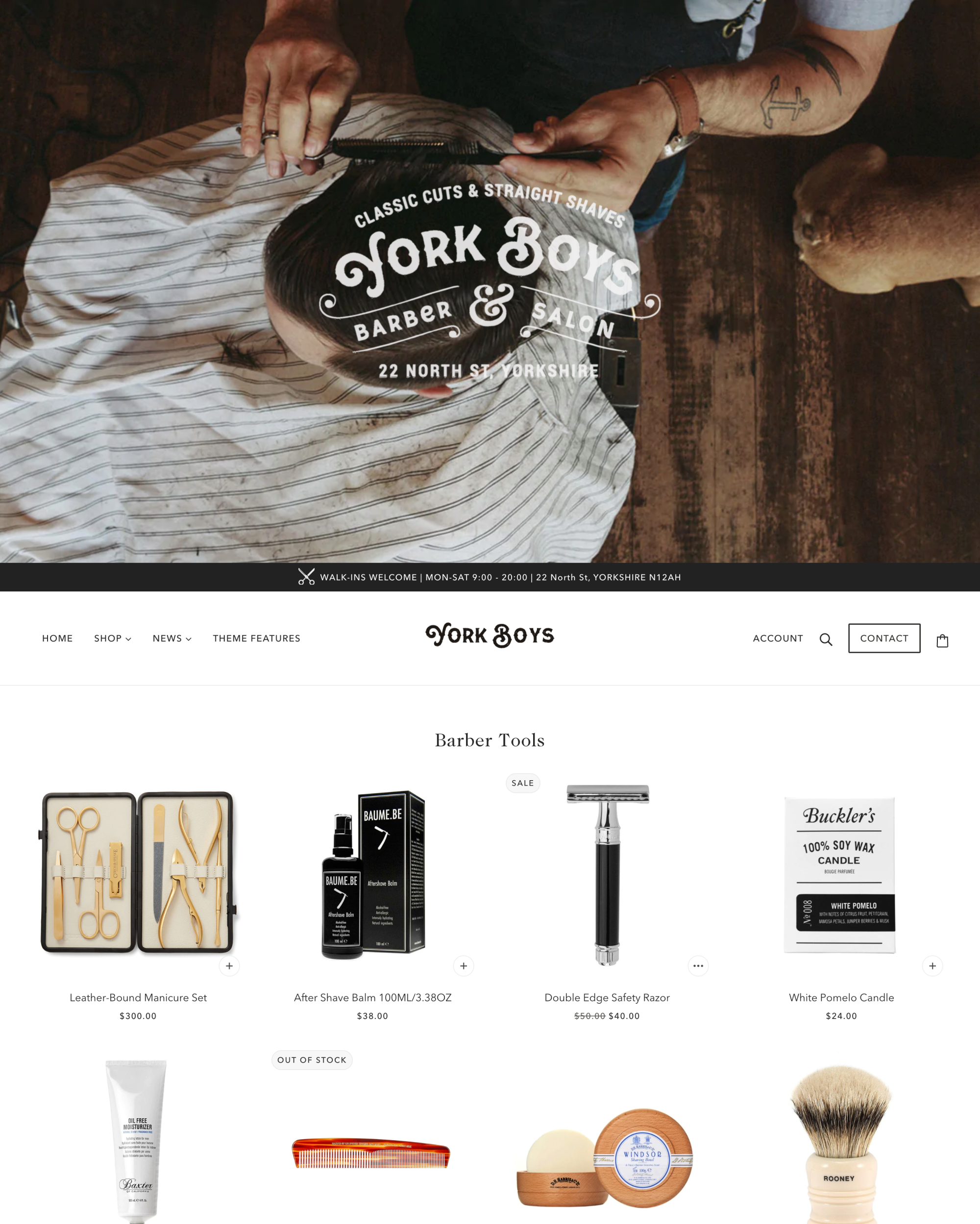 Forhåndsvisning på computer for Emerge med stilen “Dark”
