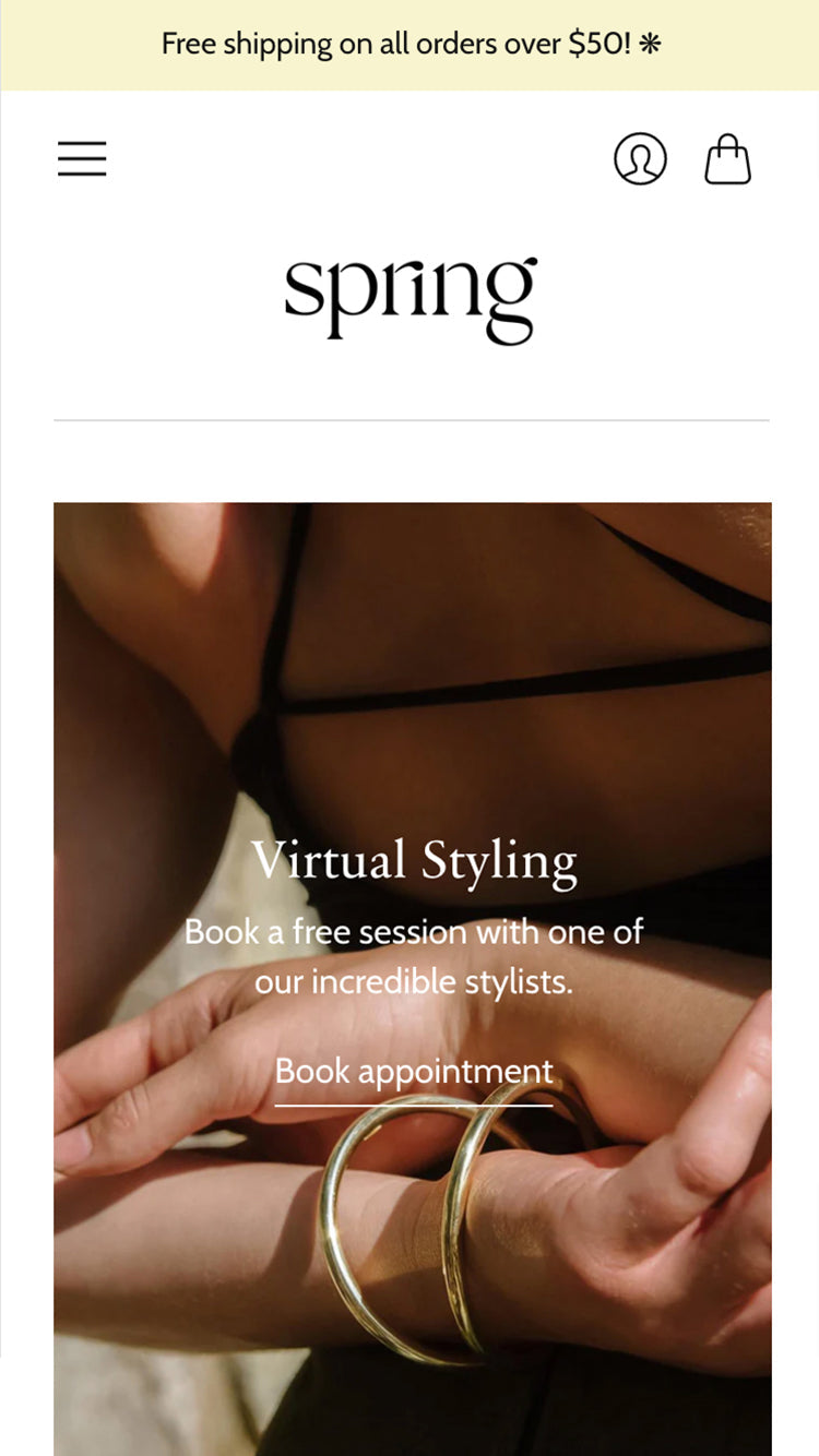 Aperçu de la version mobile du thème Editions dans le style « Spring »