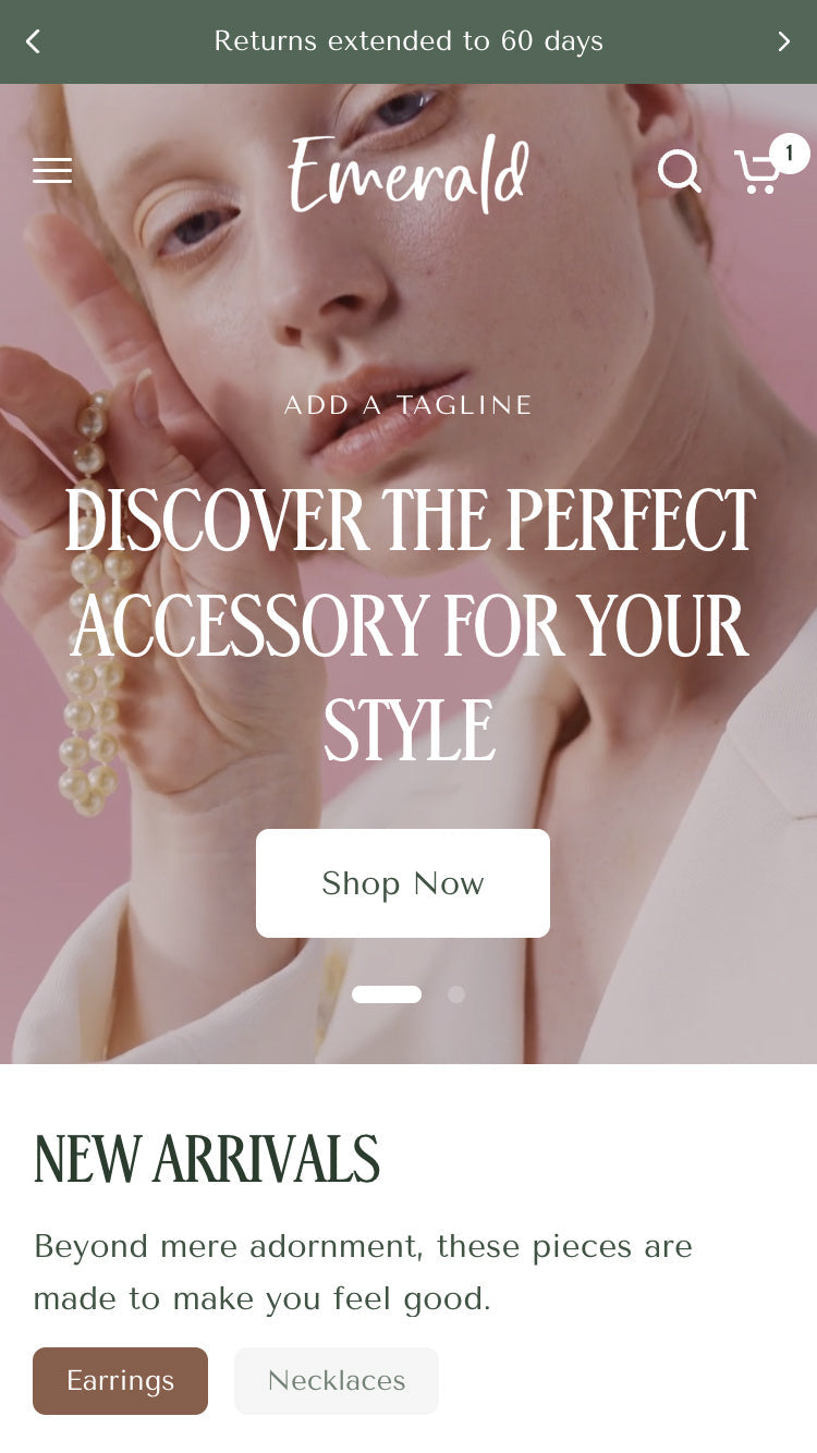 Anteprima in versione mobile di Vision nello stile “Emerald”