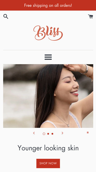 Vista previa de la versión móvil de Simple en el stilo 