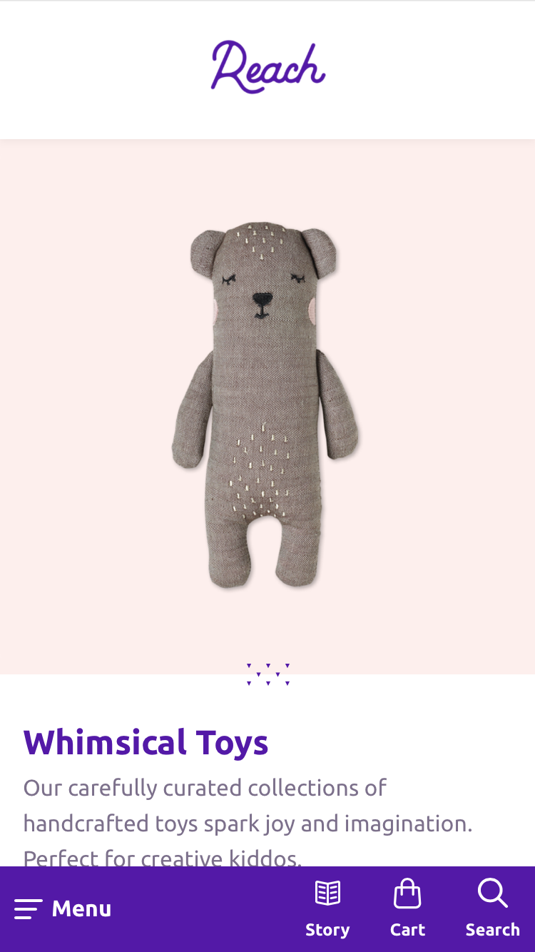 mobilel voorbeeld van Reach in de stijl 'Plush'