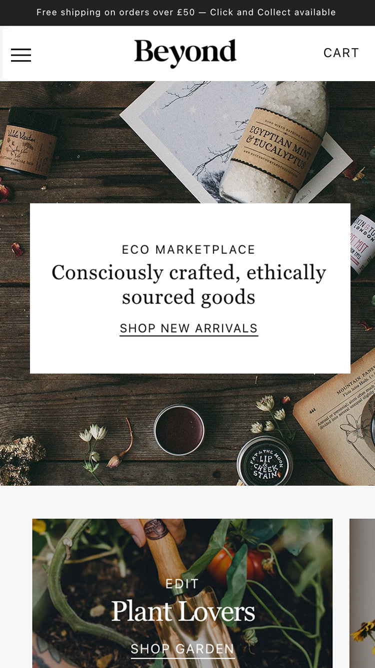 預覽行動版「Beyond」樣式的Eco佈景主題