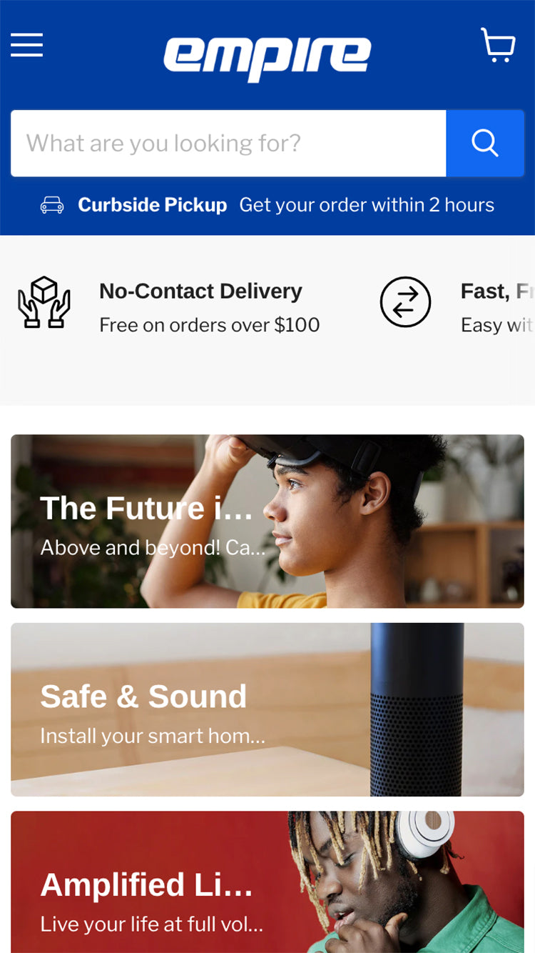 摘要de la version mobile du thème Empire dans le style « Industrial »