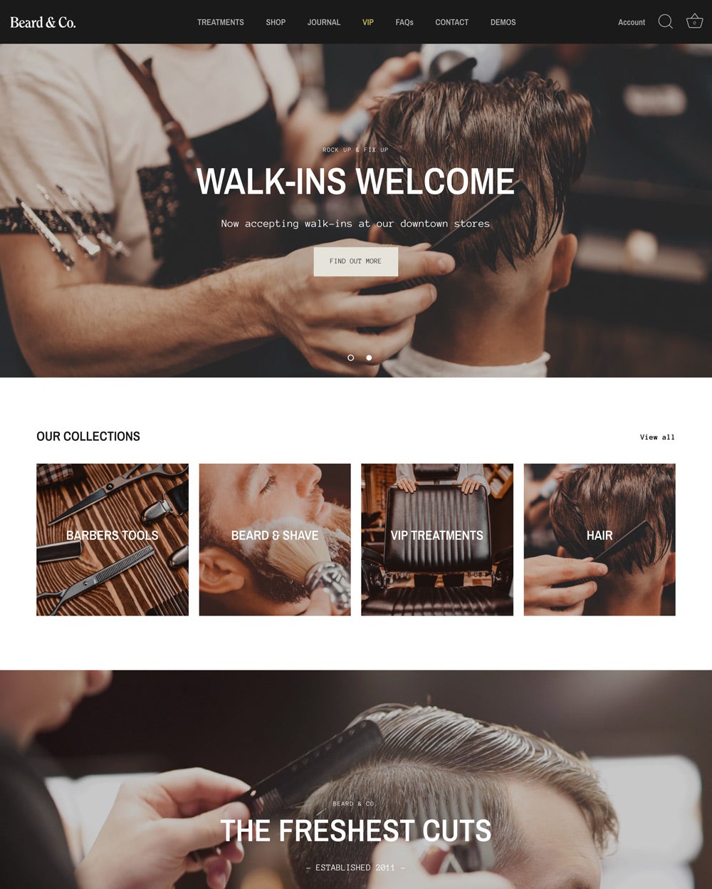 Desktopvoorbeeld van Showcase in de stijl 'Beard'