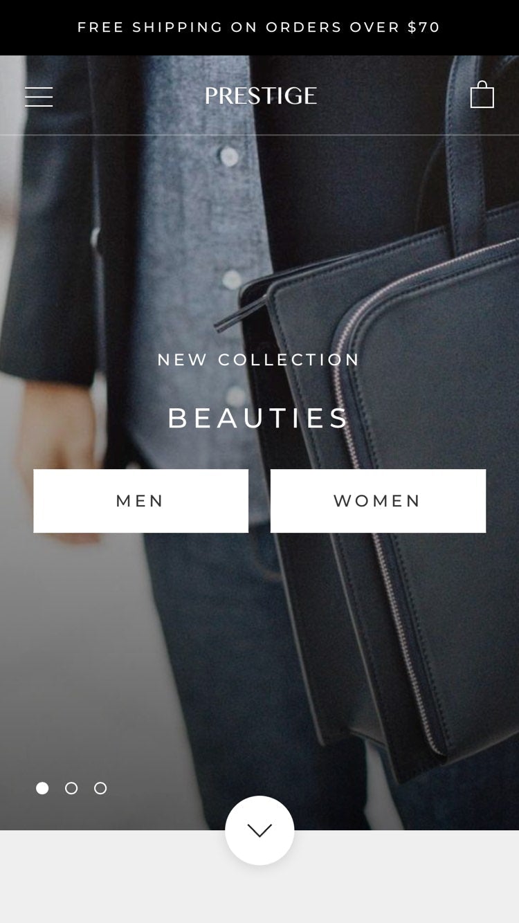 預覽行動版「Prestige」樣式的Allure佈景主題