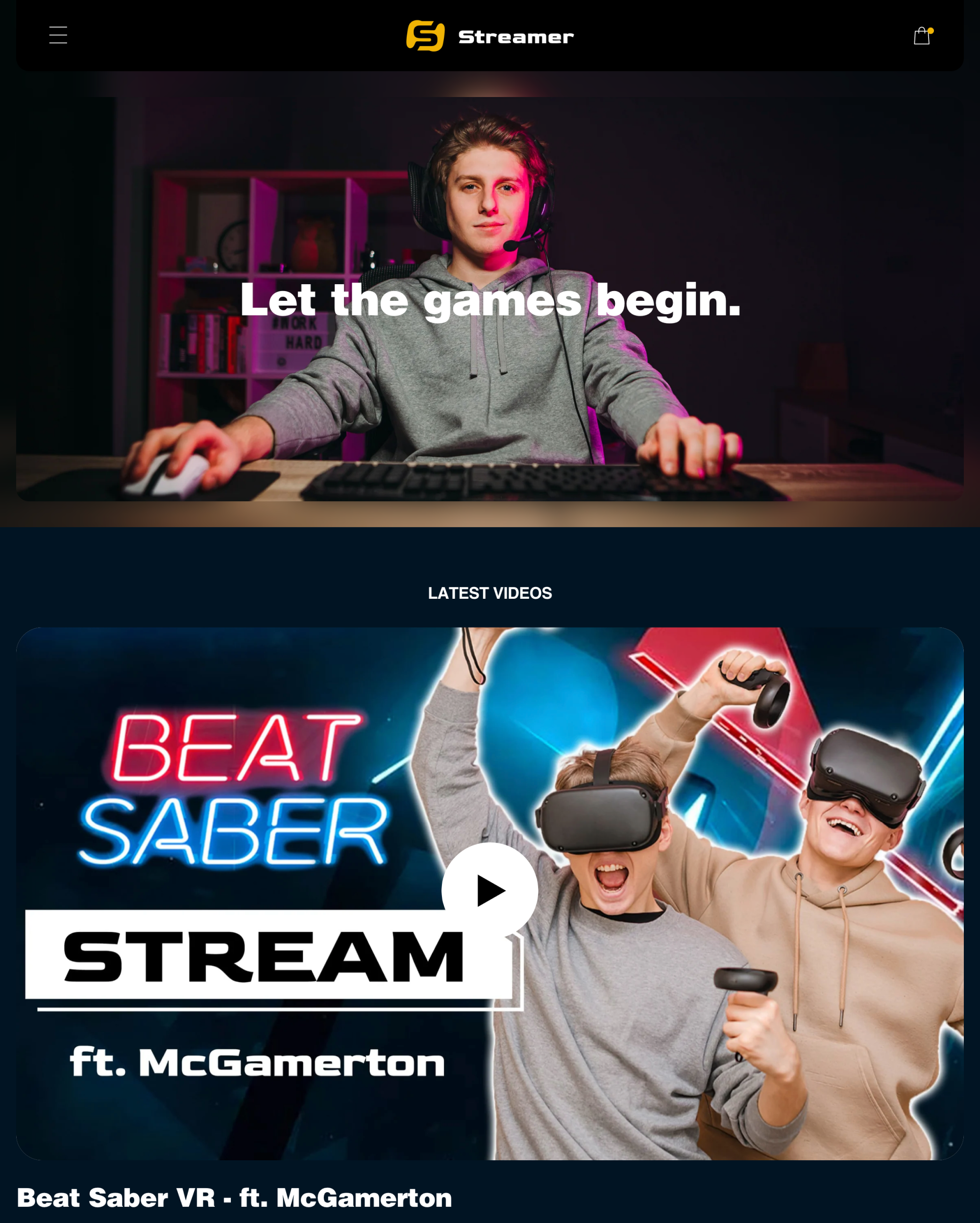 Aperçu de la version pour ordinateur du thème Creator dans le style « Streamer »