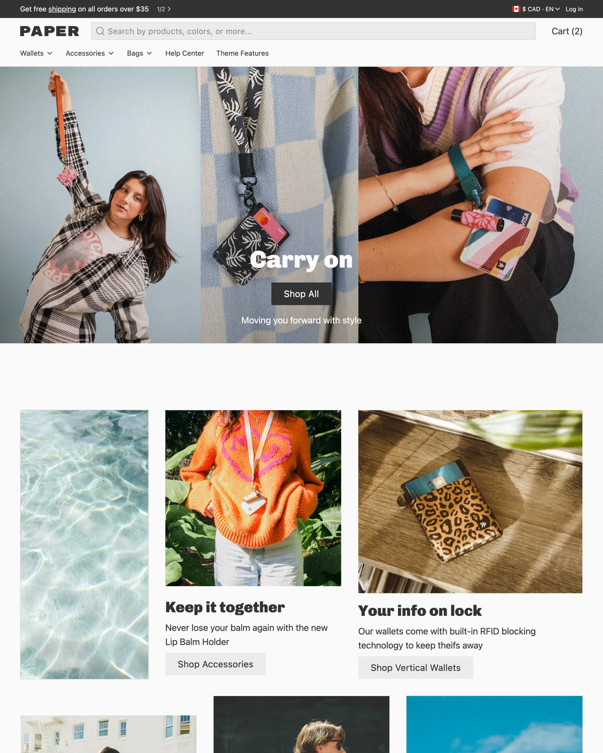 Aperçu de la version pour ordinateur du thème Paper dans le style « Poster »