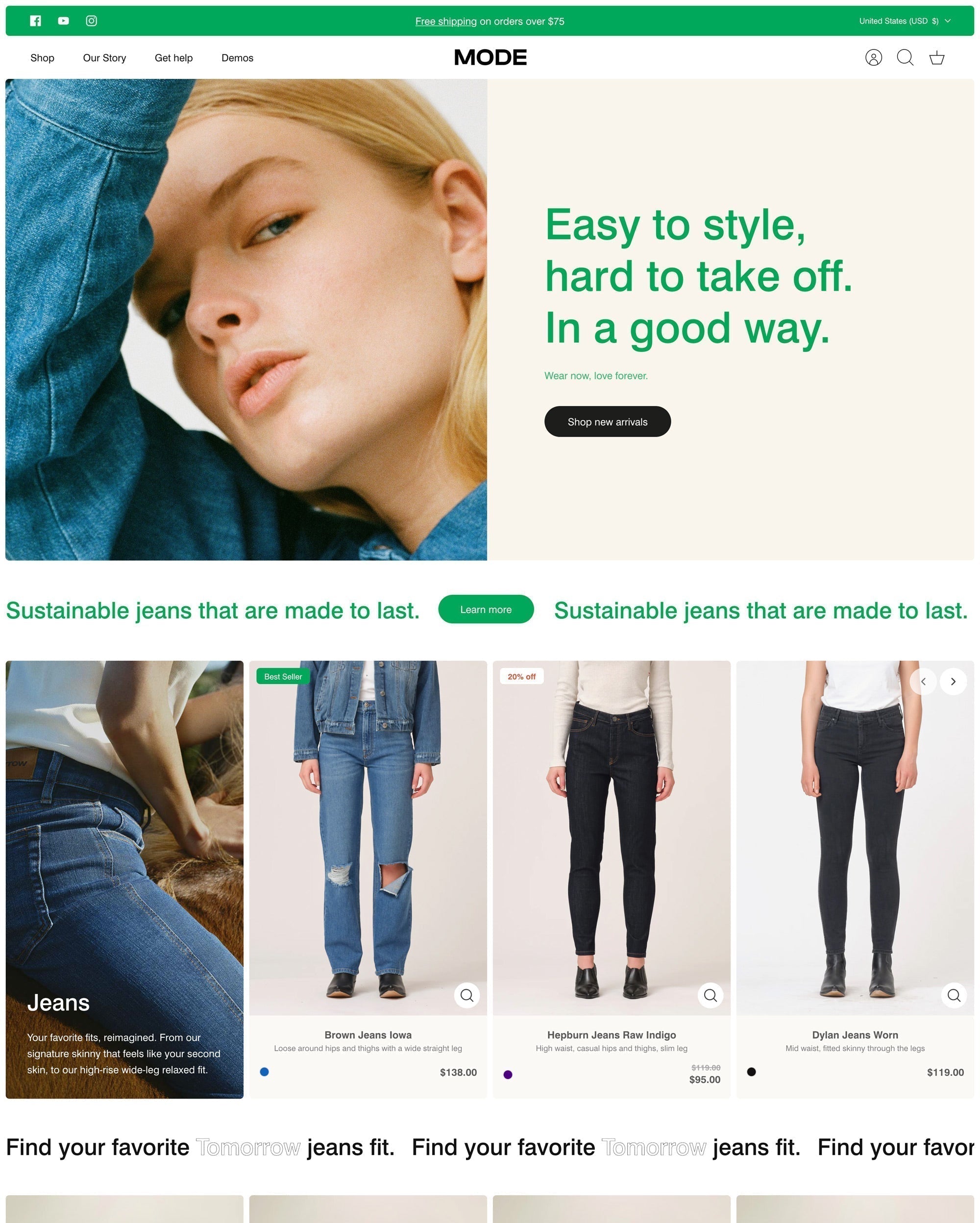 Aperçu de la version pour ordinateur du thème Mode dans le style « Solar »