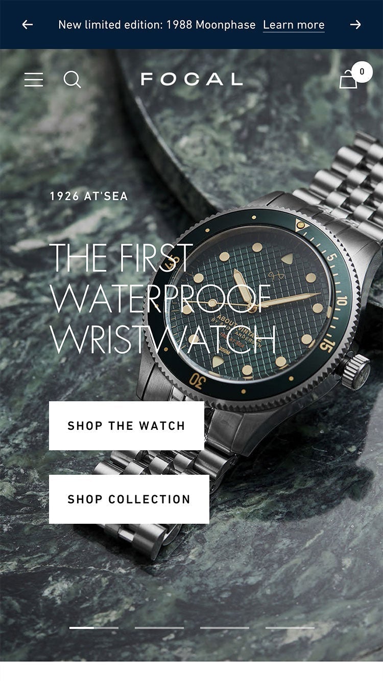 摘要de la version mobile du thème Focal dans le style « Quartz »