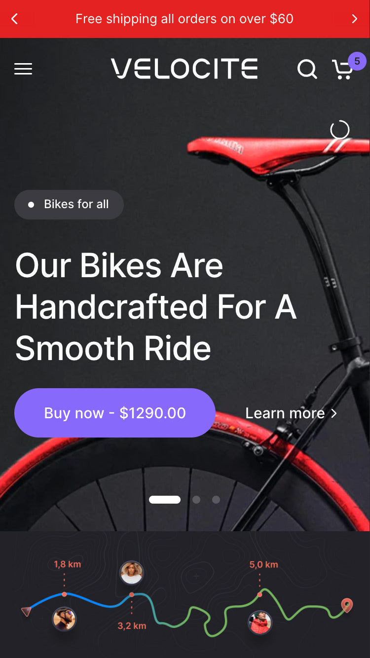 Anteprima in versione mobile di Vision nello stile “Velocite”