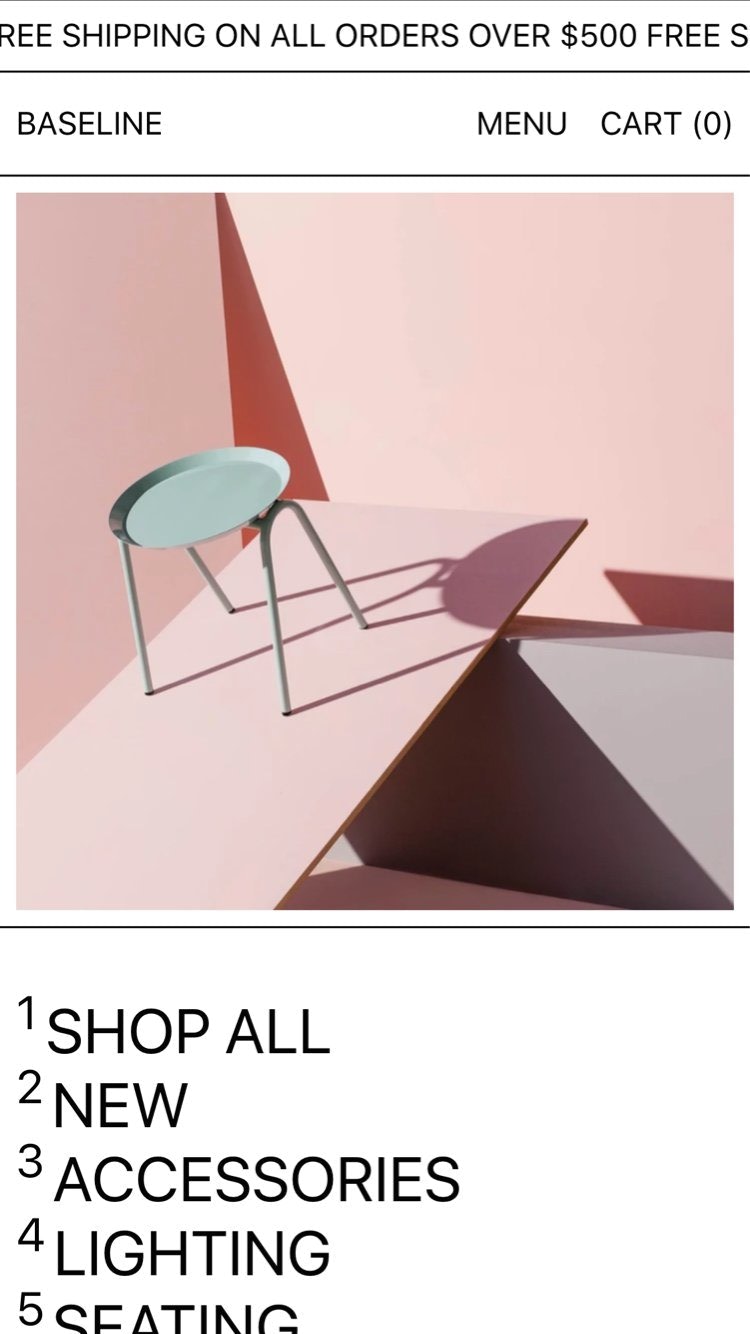 Vista previa de la versión móvil de Baseline en el stilo 