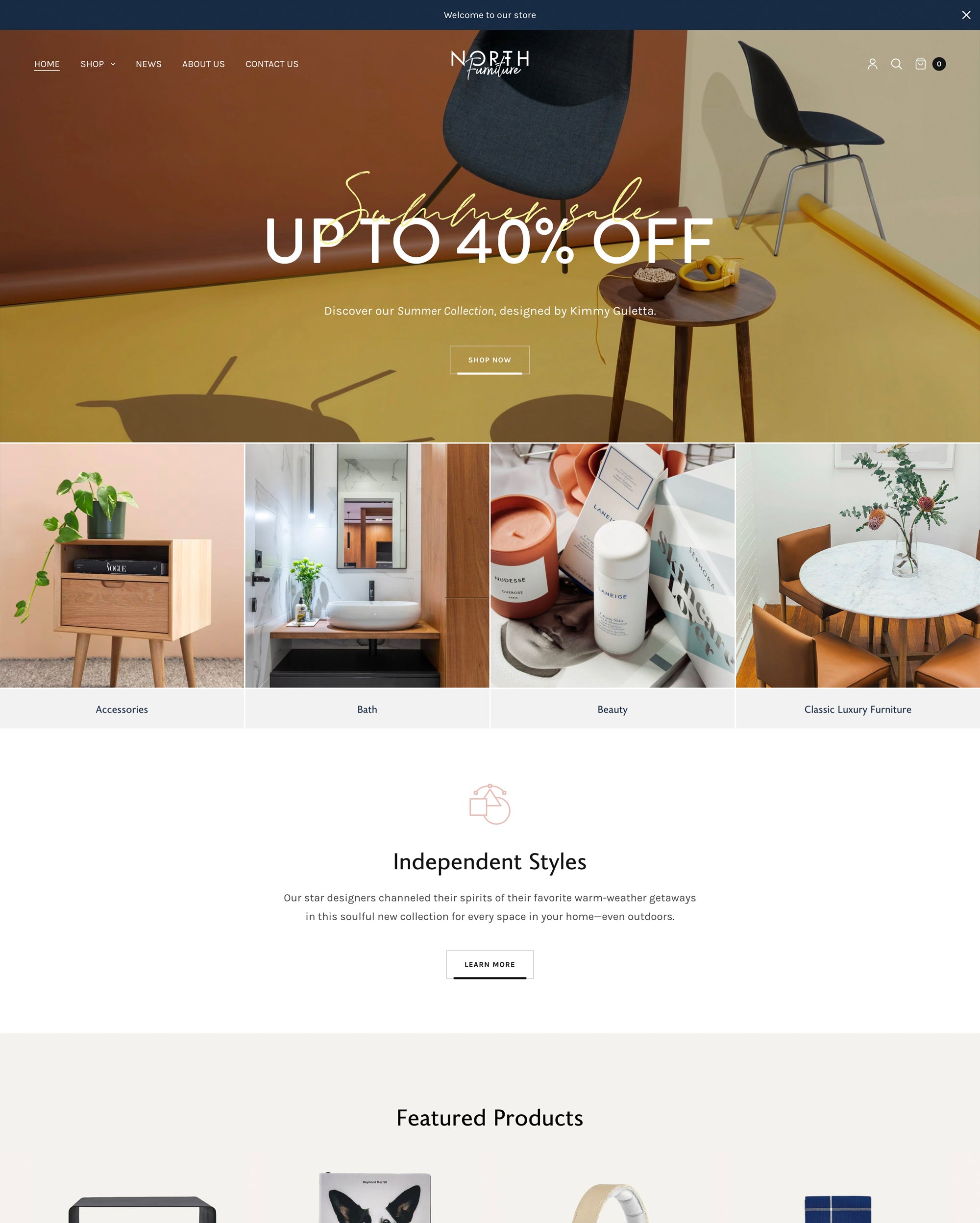 預覽電腦版「North」樣式的Greige佈景主題