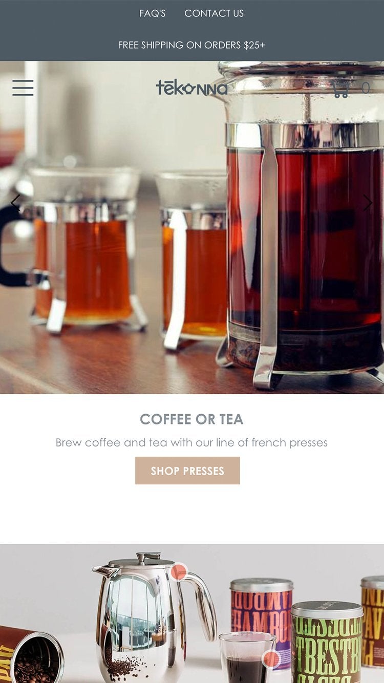 摘要de la version mobile du thème Icon dans le style « Vera »