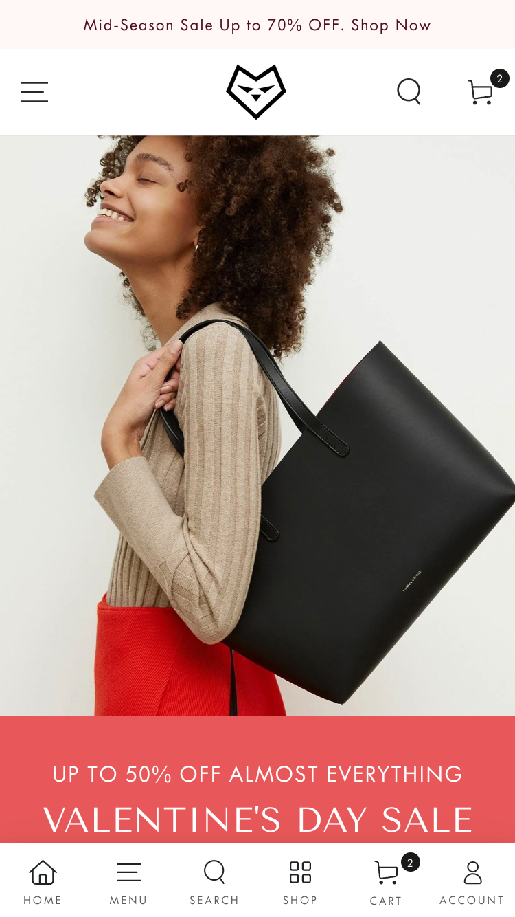 預覽行動版「Be Yours」樣式的Sweet佈景主題