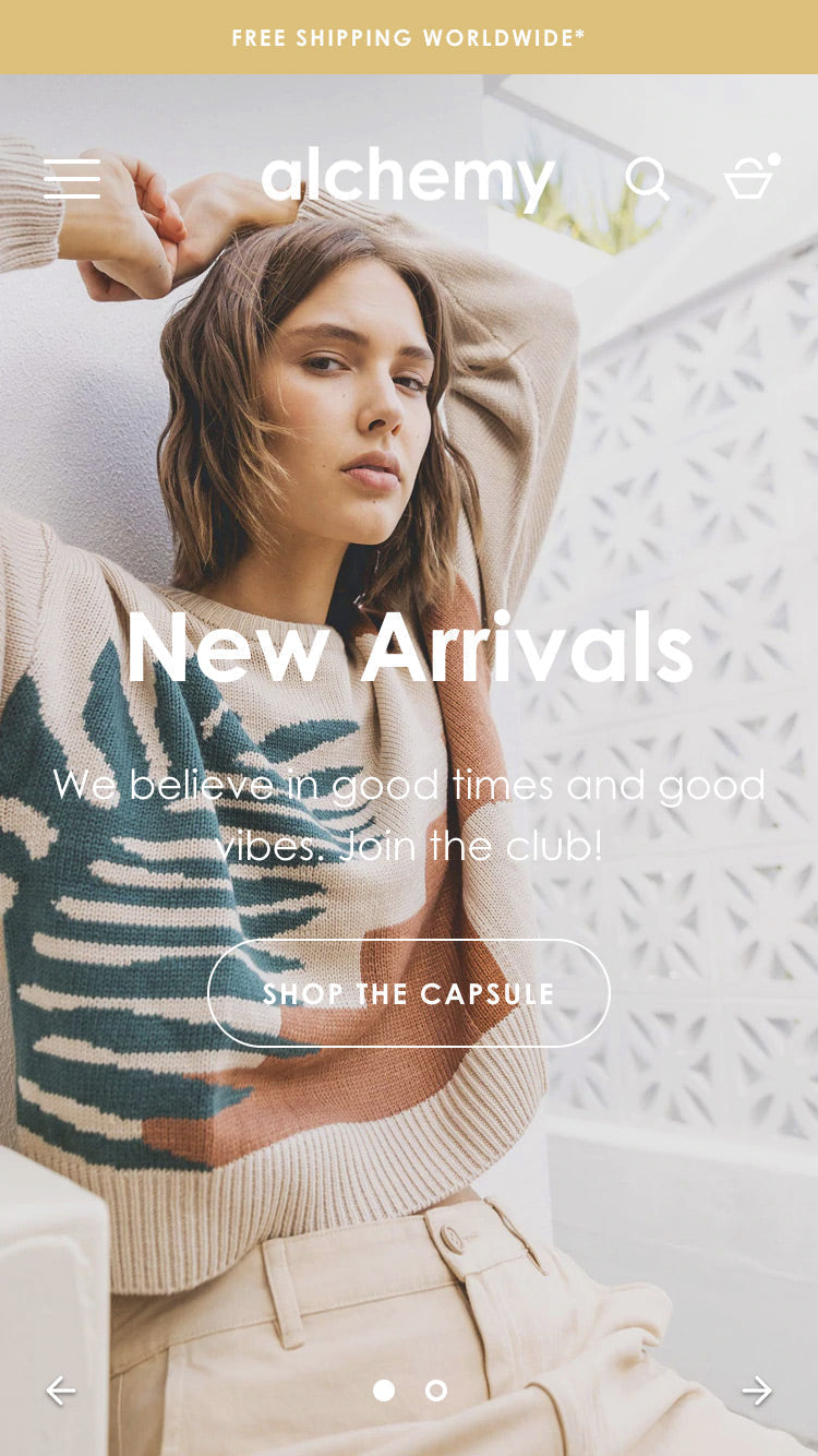 預覽行動版「Alchemy」樣式的Modern佈景主題
