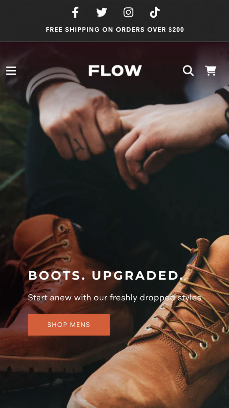 預覽行動版「Flow」樣式的Byron佈景主題