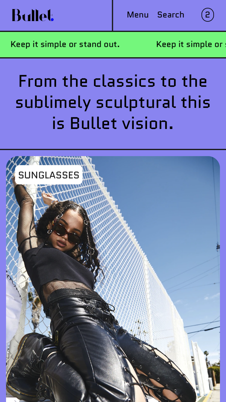 Bullet 模板“Vision”样式的移动端预览