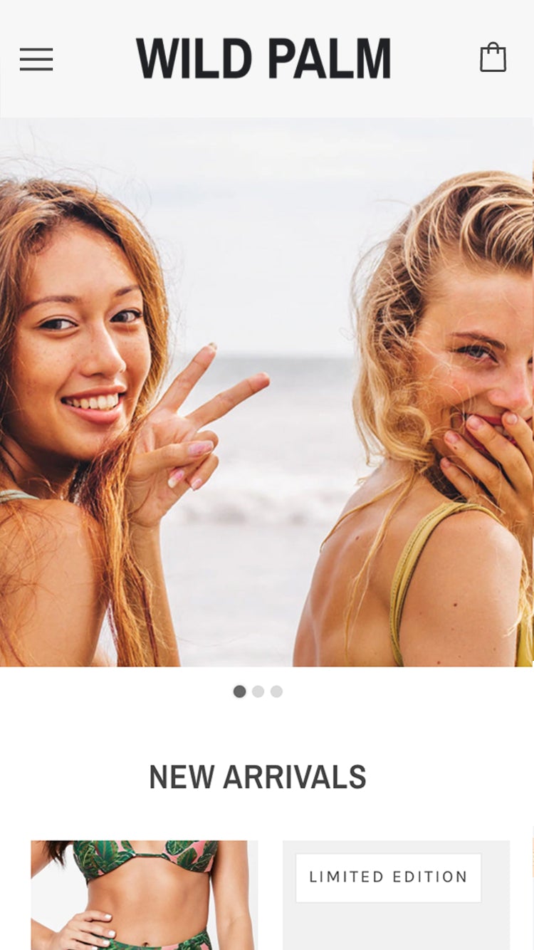 Forhåndsvisning på mobil for Blockshop med stilen “Summer”