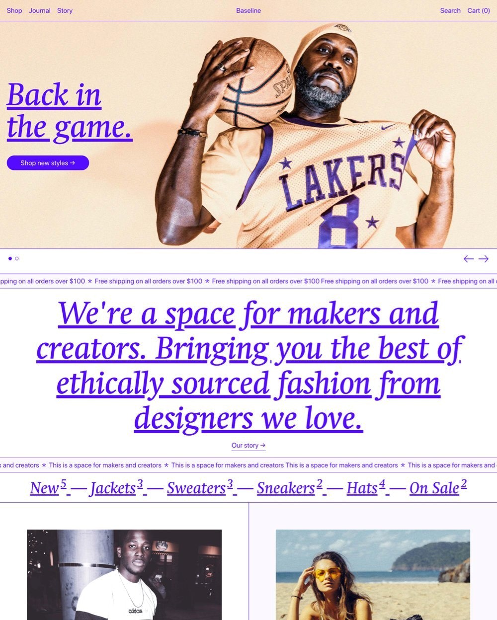 Vista previa de la versión de descricriorio de Baseline en el estilo 