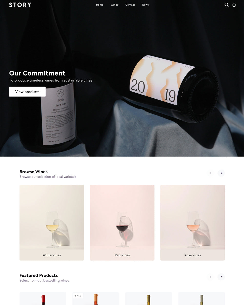 Desktopvoorbeeld van Story in de stijl 'Modern'