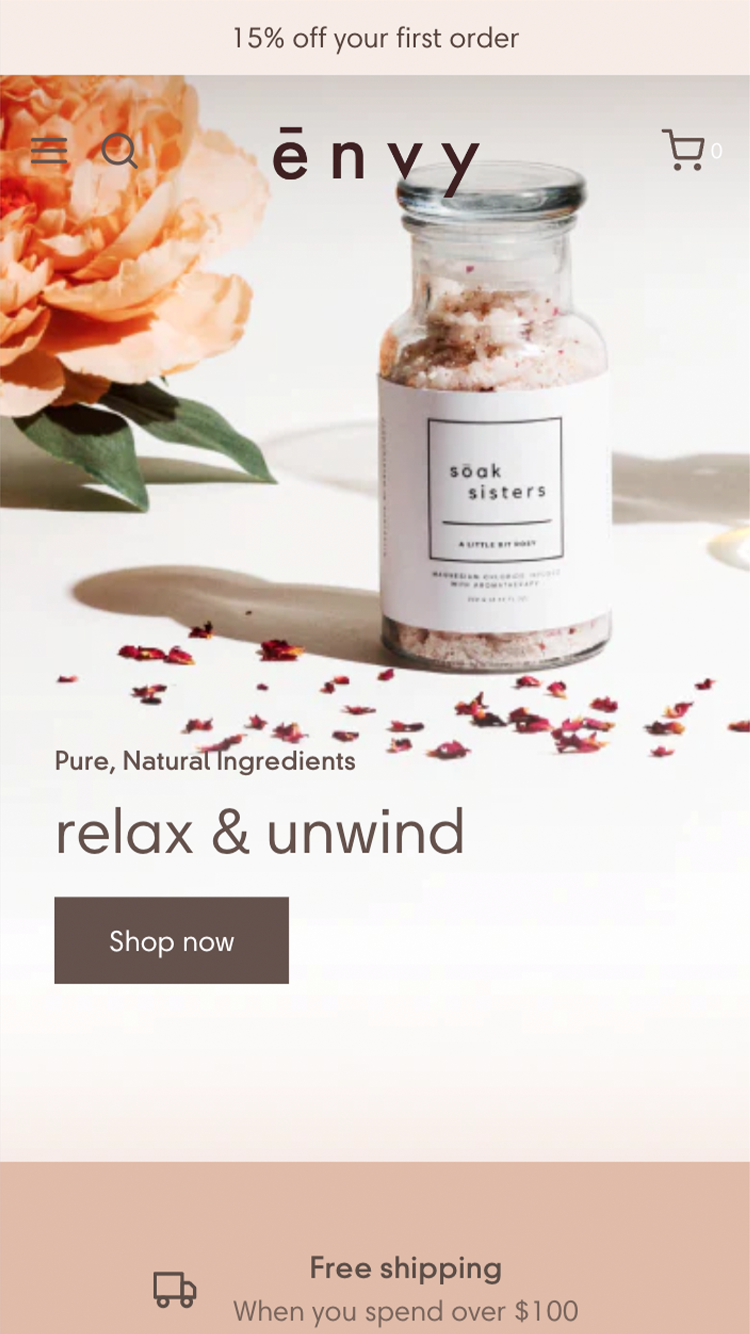 Forhåndsvisning på mobil for Envy med stilen “Copenhagen”